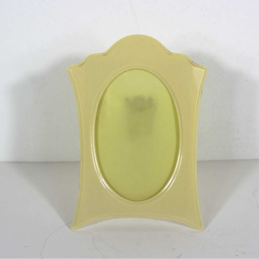 Antique French Ivory Celluloid Oval Picture Frame Easel Back Photo Frame
